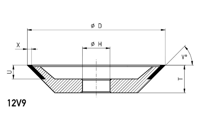 12V9 grinding wheel for carbide tools Forture Tools