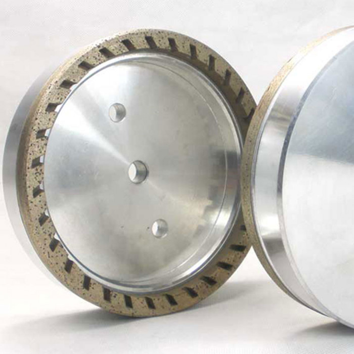 Half segmented diamond cup wheel for glass